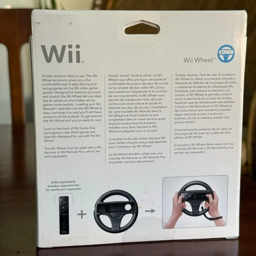 NEW Nintendo Wii OEM black wheel in box sealed RVLAHAK